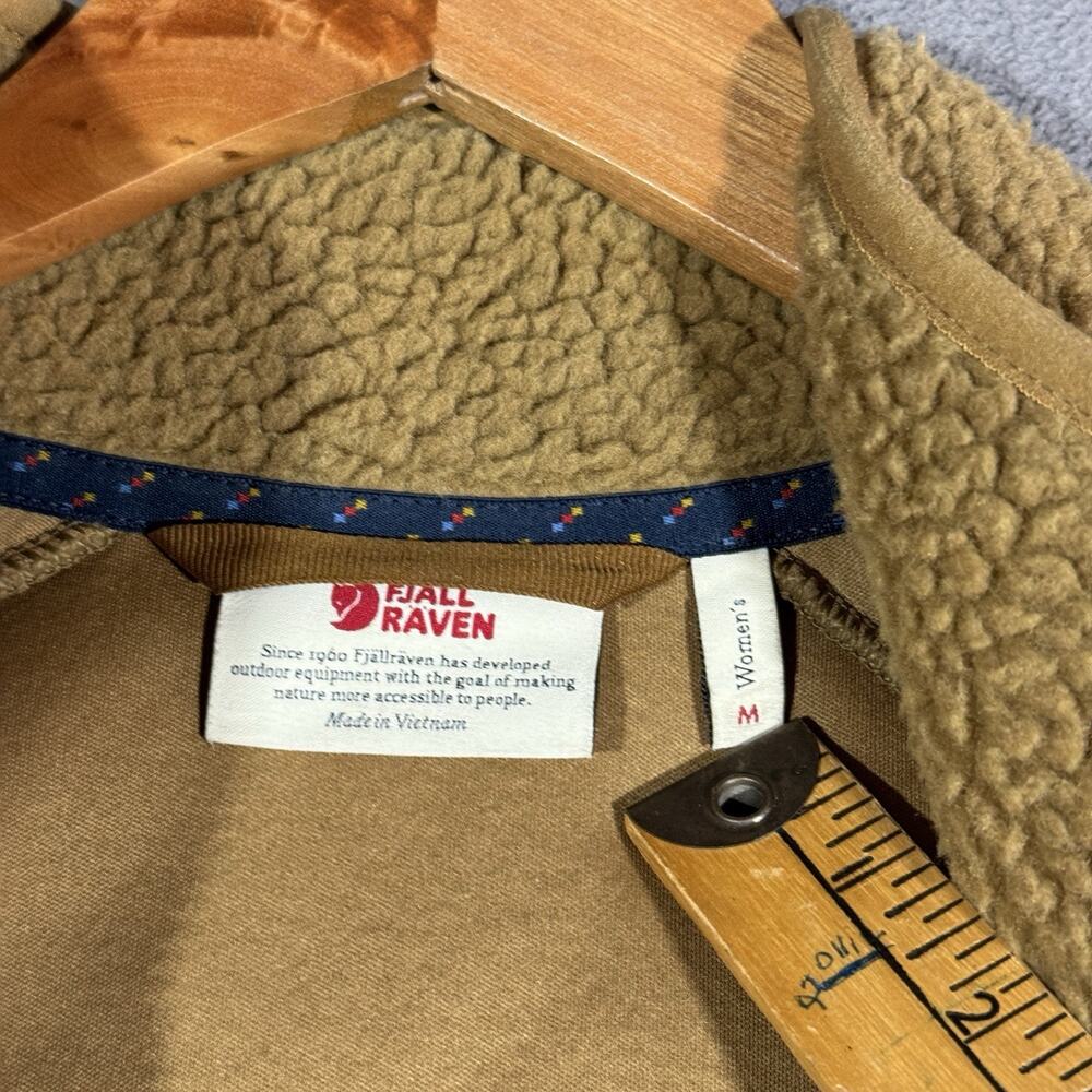 Fjallraven Vardag Pile Fleece Jacket Womens M Buckwheat Brown Full Zip Hiking - Picture 3 of 7